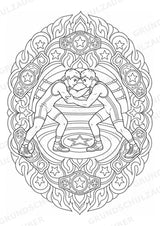 Wrestling Mandalas Ausmalbilder – Sport – 15 Malvorlagen – Materialseite 2