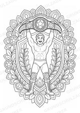 Wrestling Mandalas Ausmalbilder – Sport – 15 Malvorlagen – Materialseite 3
