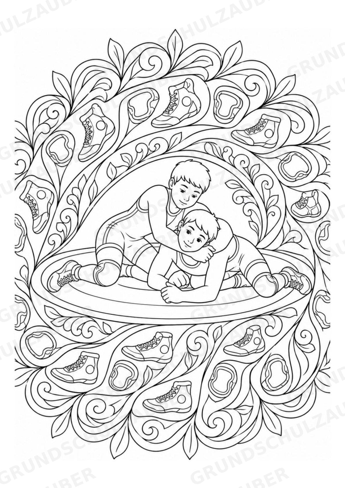 Wrestling Mandalas Ausmalbilder – Sport – 15 Malvorlagen – Materialseite 4