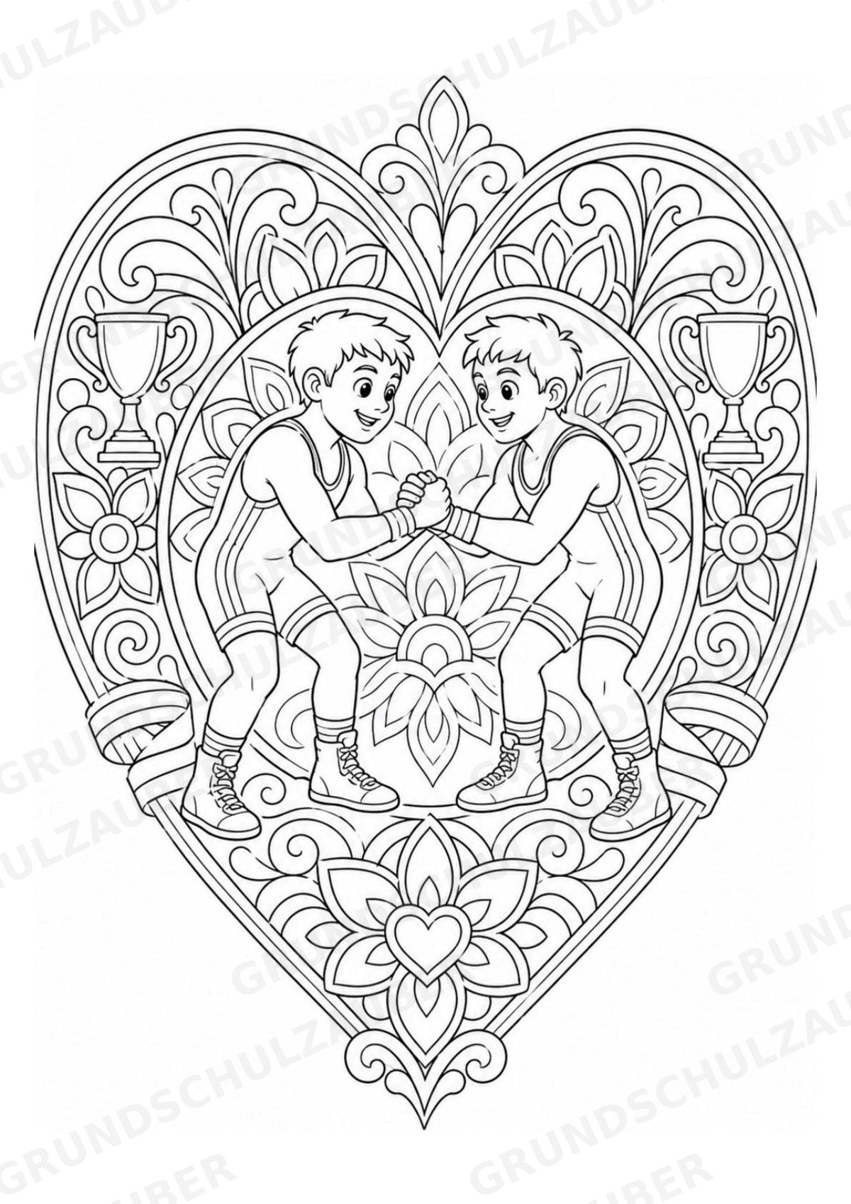 Wrestling Mandalas Ausmalbilder – Sport – 15 Malvorlagen – Materialseite 6