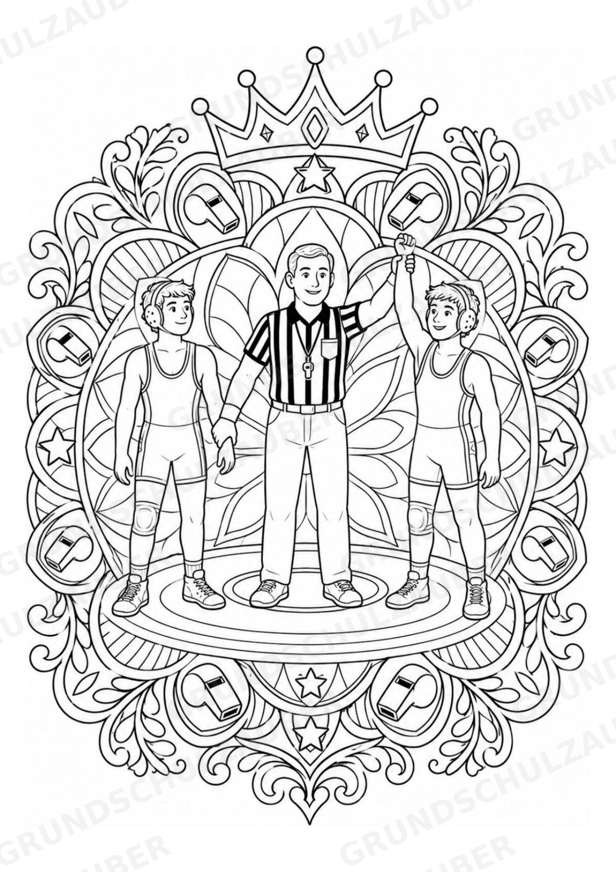 Wrestling Mandalas Ausmalbilder – Sport – 15 Malvorlagen – Materialseite 9