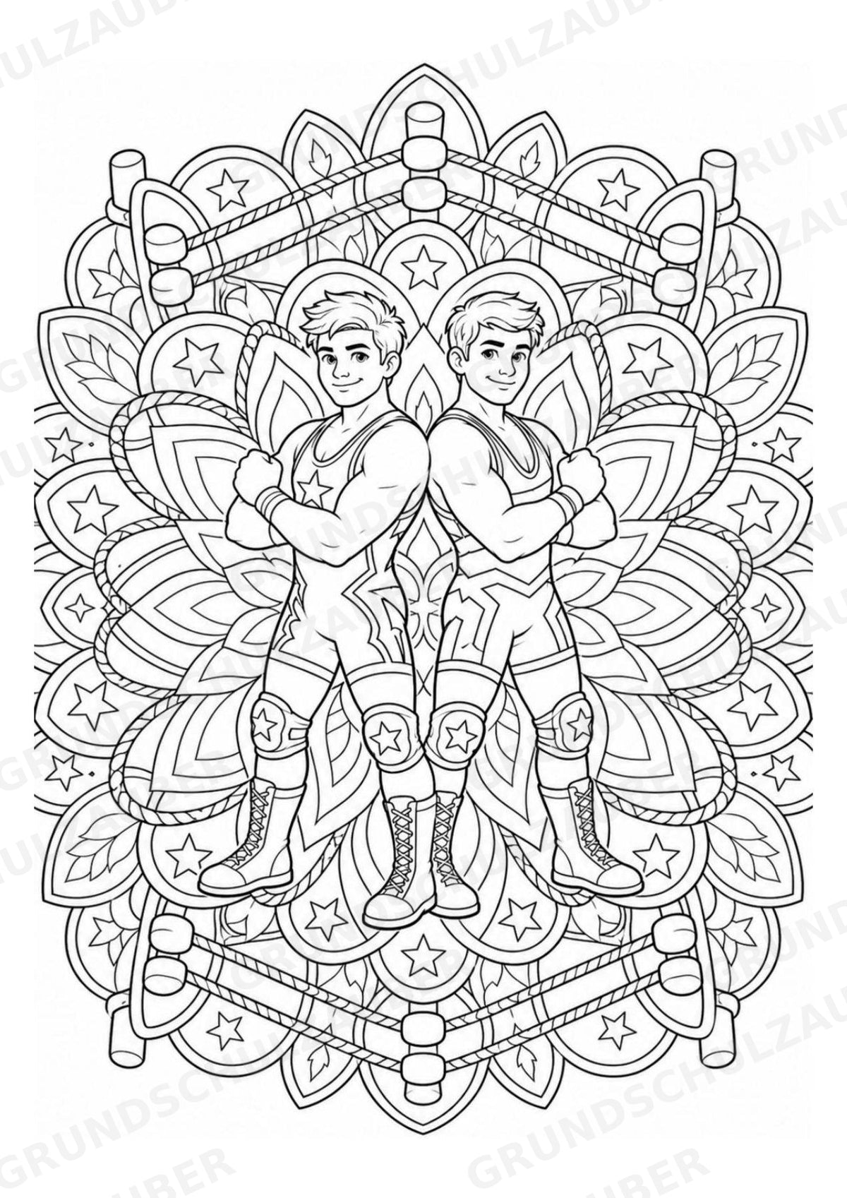 Wrestling Mandalas Ausmalbilder – Sport – 15 Malvorlagen – Materialseite 10