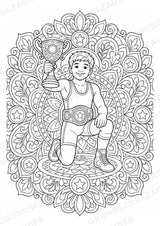 Wrestling Mandalas Ausmalbilder – Sport – 15 Malvorlagen – Materialseite 15
