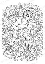 Wrestling Mandalas Ausmalbilder – Sport – 15 Malvorlagen – Materialseite 16