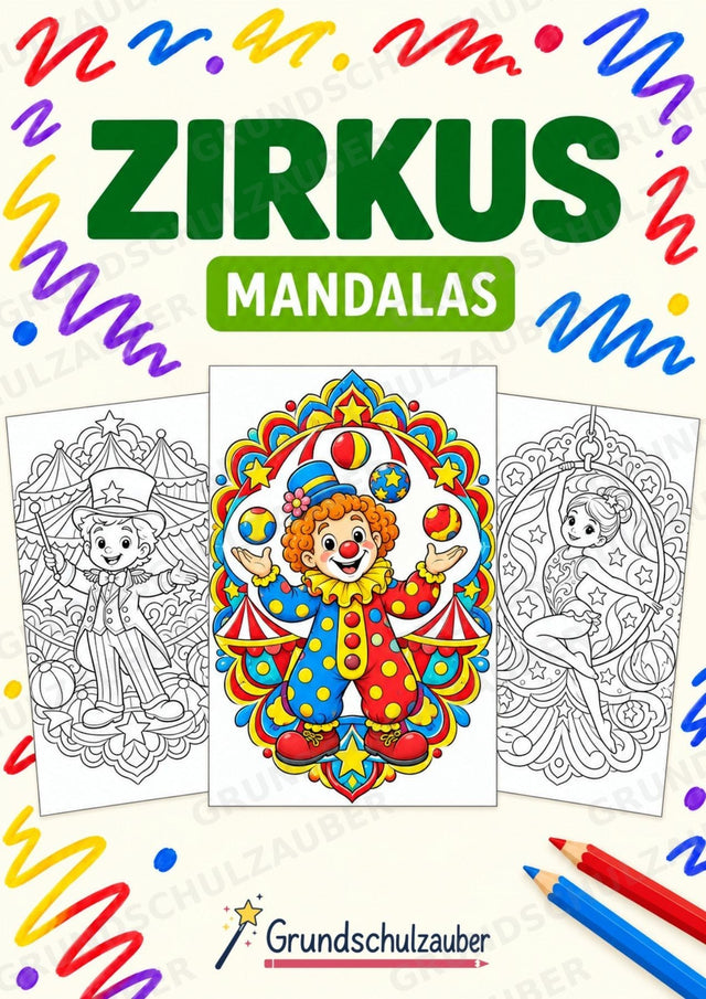 Zirkus Mandalas Ausmalbilder – Feste und Feiertage – 15 Malvorlagen – Cover