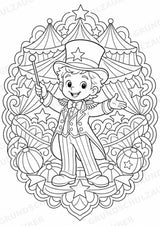 Zirkus Mandalas Ausmalbilder – Feste und Feiertage – 15 Malvorlagen – Materialseite 3