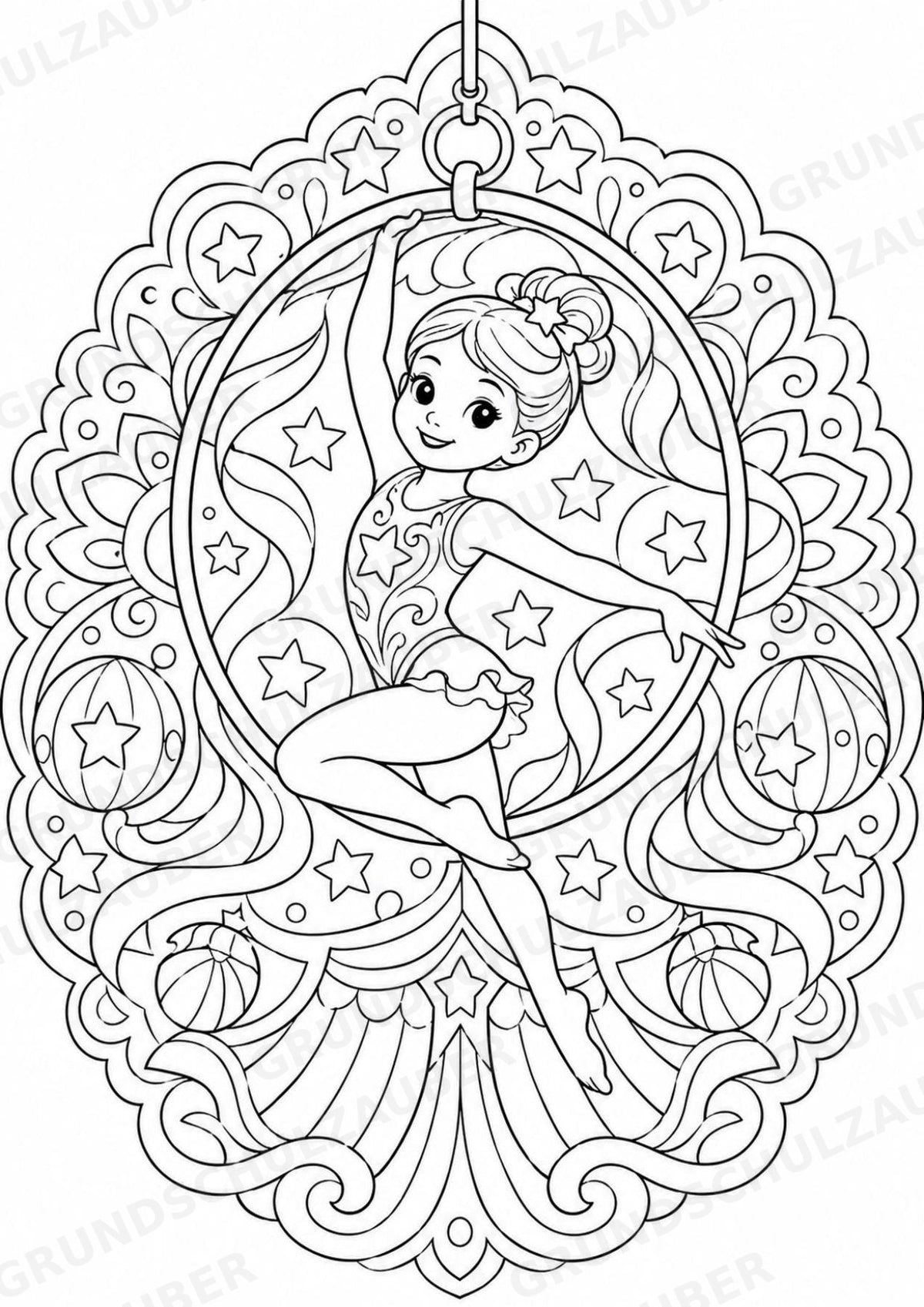 Zirkus Mandalas Ausmalbilder – Feste und Feiertage – 15 Malvorlagen – Materialseite 4