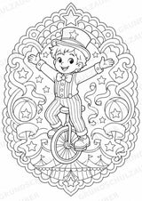 Zirkus Mandalas Ausmalbilder – Feste und Feiertage – 15 Malvorlagen – Materialseite 7