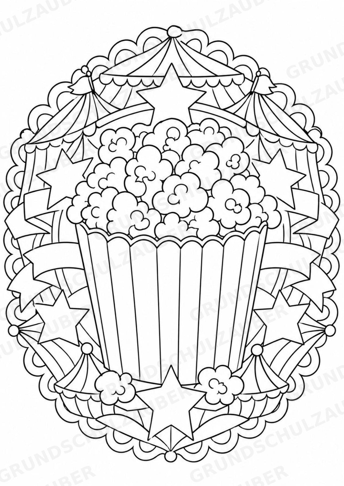 Zirkus Mandalas Ausmalbilder – Feste und Feiertage – 15 Malvorlagen – Materialseite 12