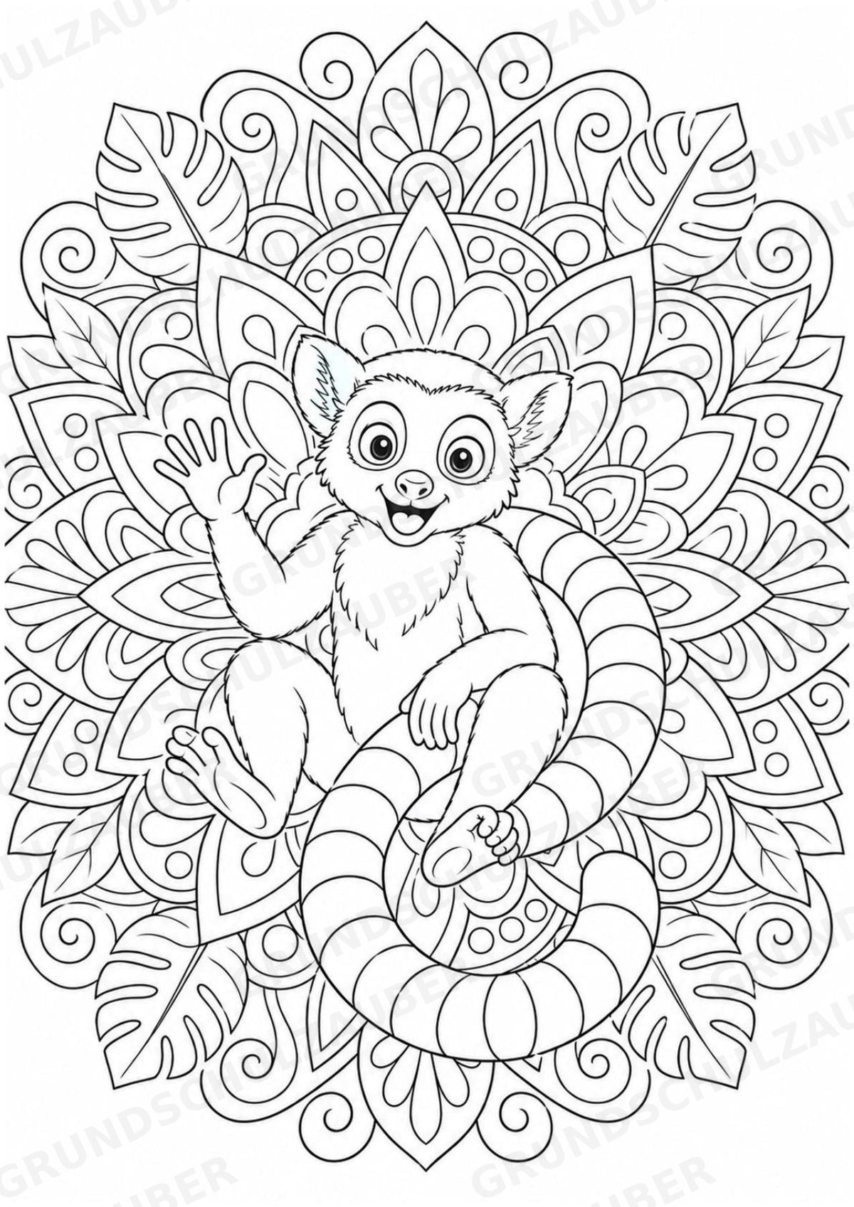 Zootiere Mandalas Ausmalbilder – Tiere – 15 Malvorlagen – Materialseite 16