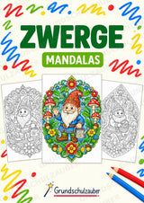 Zwerge Mandalas Ausmalbilder – Märchen – 15 Malvorlagen – Cover