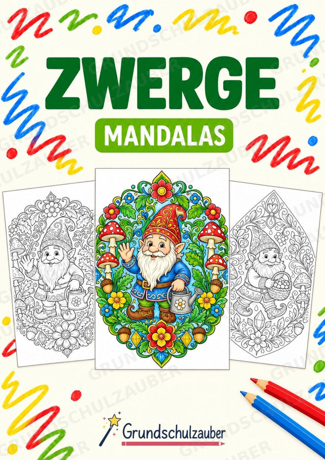 Zwerge Mandalas Ausmalbilder – Märchen – 15 Malvorlagen – Cover