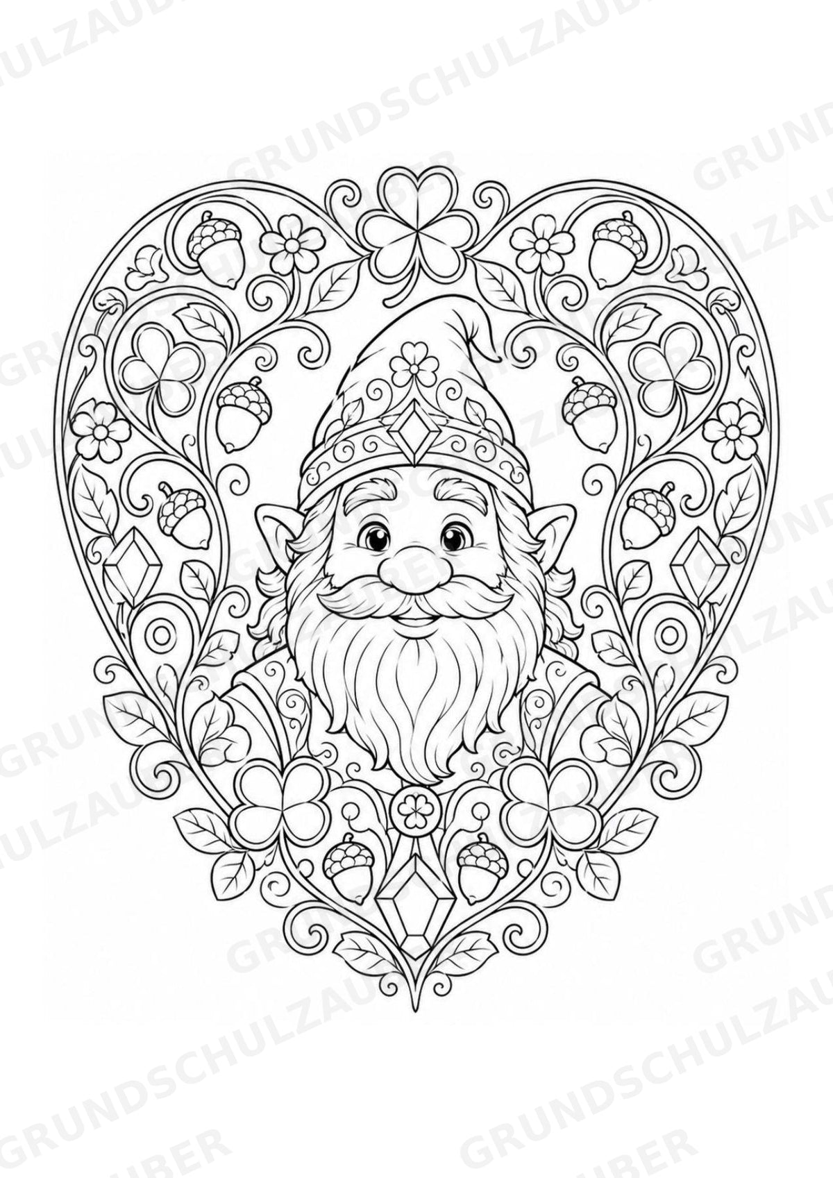 Zwerge Mandalas Ausmalbilder – Märchen – 15 Malvorlagen – Materialseite 5