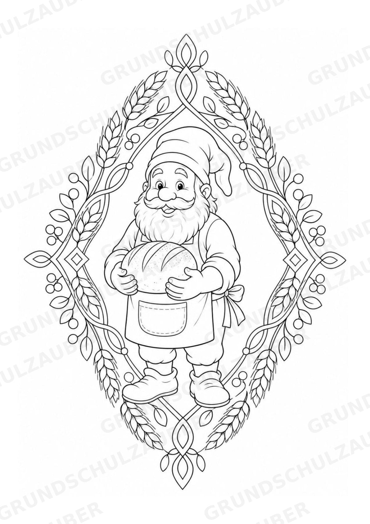 Zwerge Mandalas Ausmalbilder – Märchen – 15 Malvorlagen – Materialseite 12