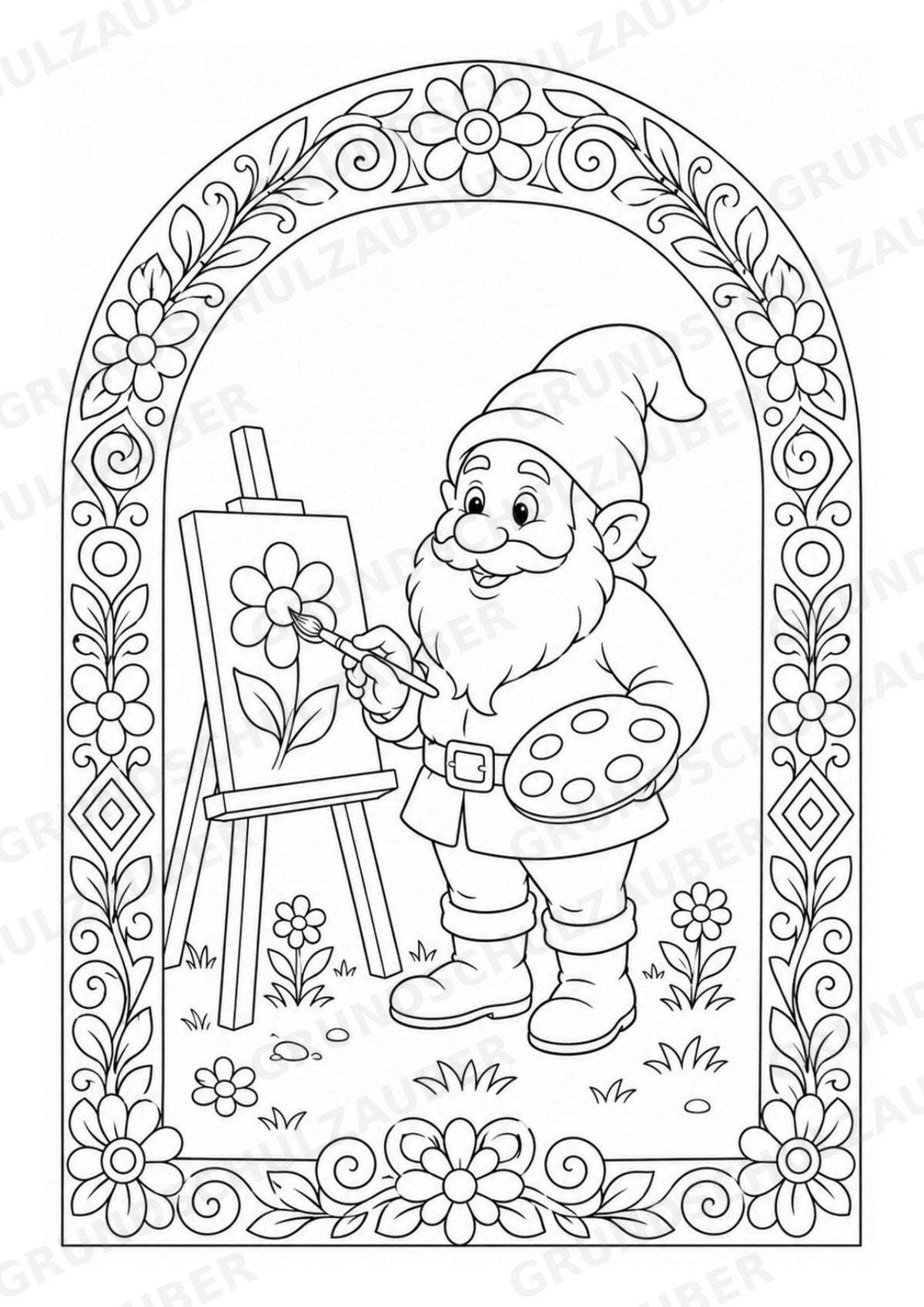 Zwerge Mandalas Ausmalbilder – Märchen – 15 Malvorlagen – Materialseite 13
