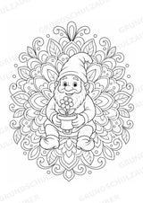 Zwerge Mandalas Ausmalbilder – Märchen – 15 Malvorlagen – Materialseite 15