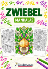 Zwiebel Mandalas Ausmalbilder – Gemüse – 15 Malvorlagen – Cover
