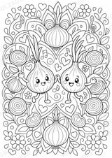 Zwiebel Mandalas Ausmalbilder – Gemüse – 15 Malvorlagen – Materialseite 15