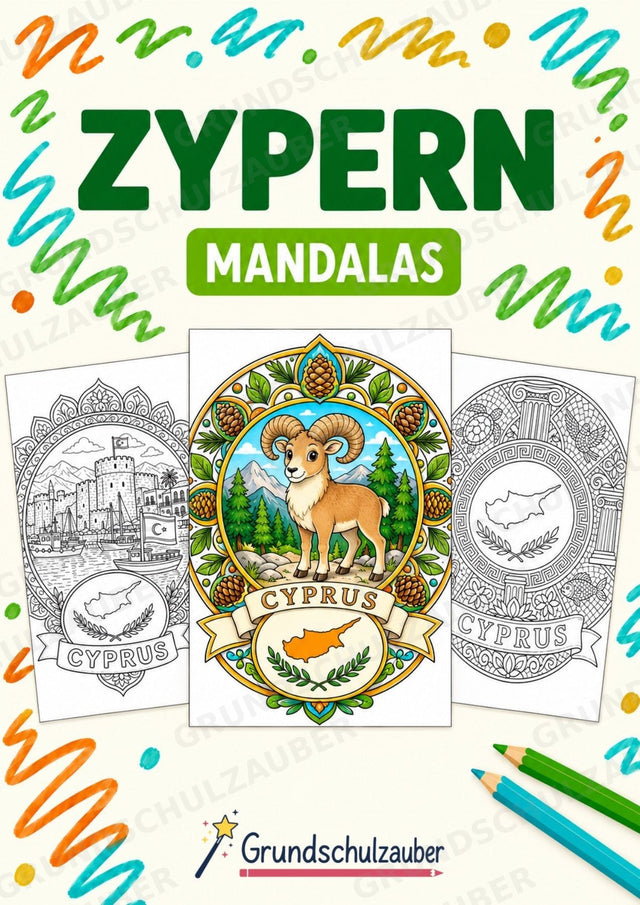 Zypern Mandalas Ausmalbilder – Länder und Kulturen – 15 Malvorlagen – Cover