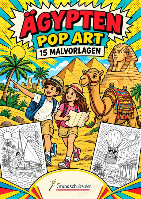 Ägypten POP Art Ausmalbilder 15 Malvorlagen – Cover