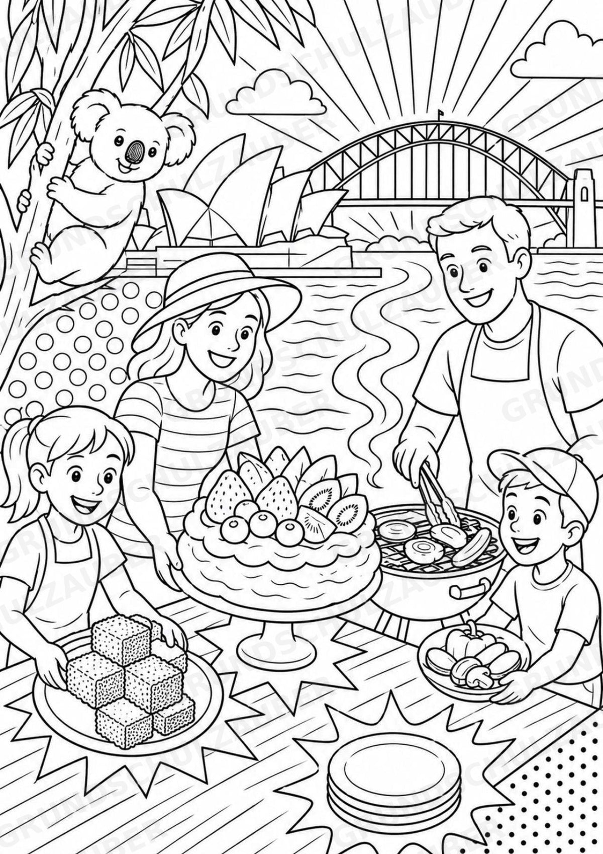 Australien POP Art Ausmalbilder 15 Malvorlagen – Materialseite 6
