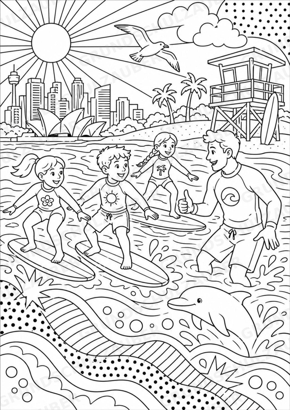 Australien POP Art Ausmalbilder 15 Malvorlagen – Materialseite 7