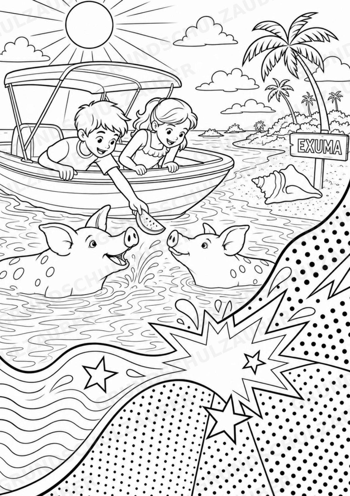 Bahamas POP Art Ausmalbilder 15 Malvorlagen – Materialseite 3
