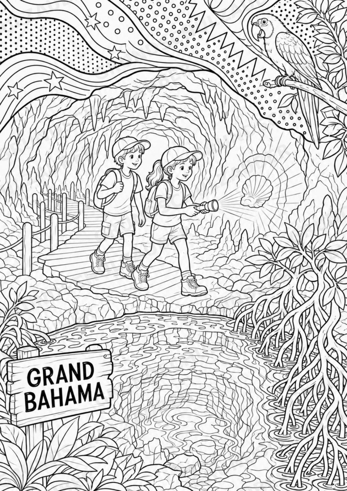 Bahamas POP Art Ausmalbilder 15 Malvorlagen – Materialseite 12