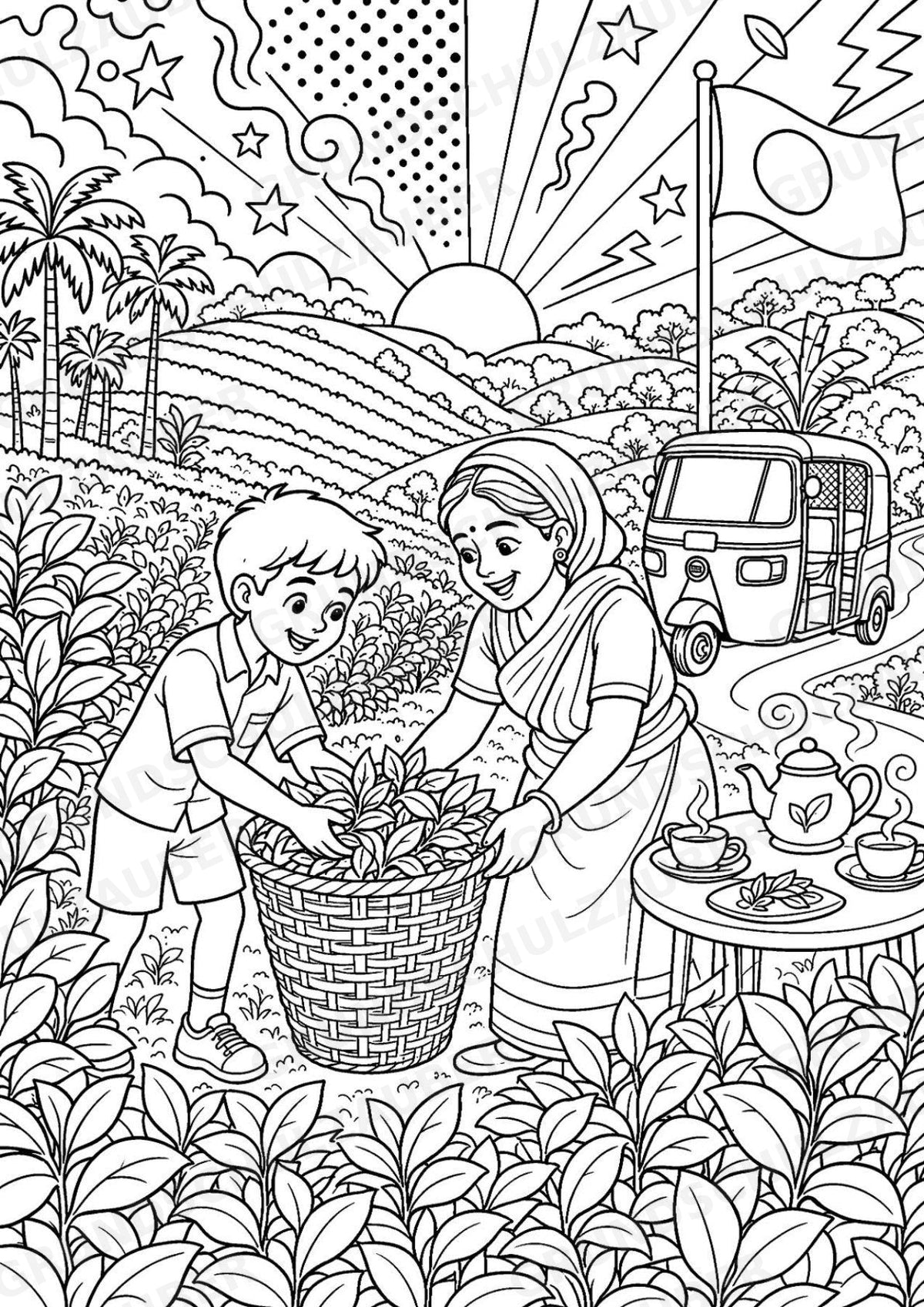 Bangladesch POP Art Ausmalbilder 15 Malvorlagen – Materialseite 6