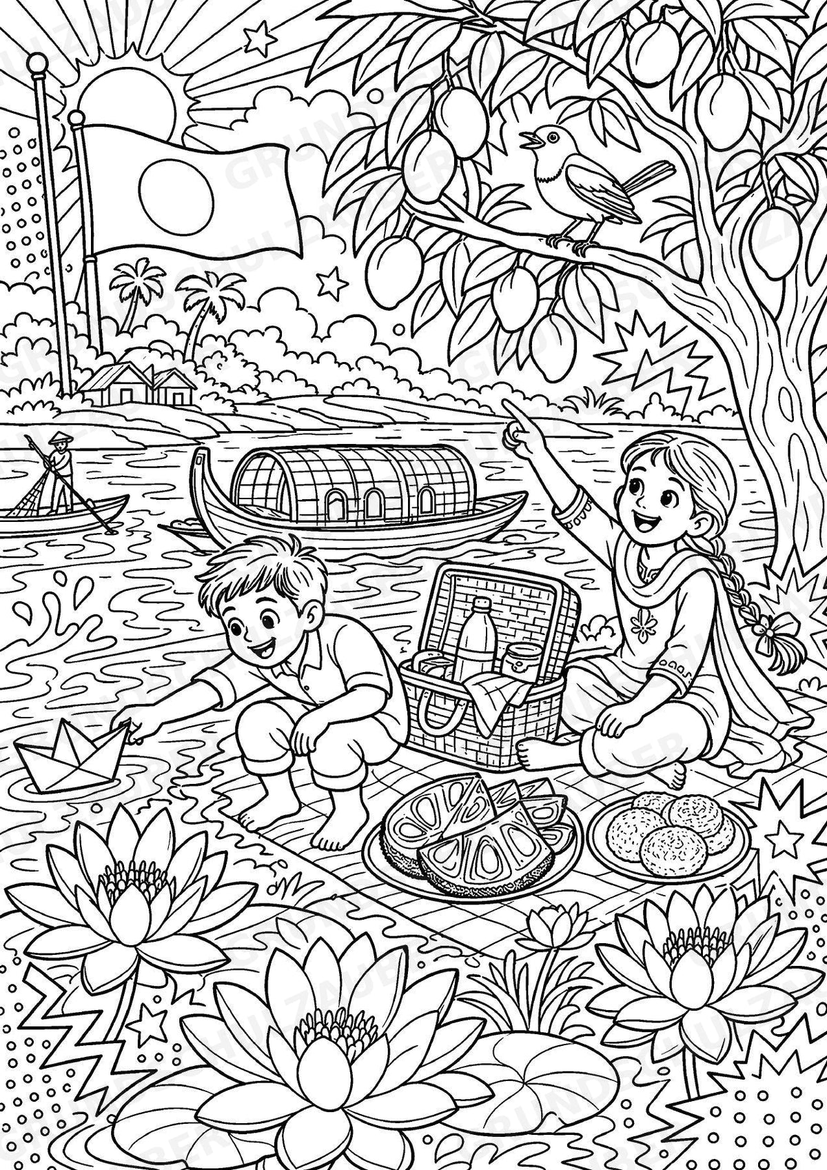 Bangladesch POP Art Ausmalbilder 15 Malvorlagen – Materialseite 16