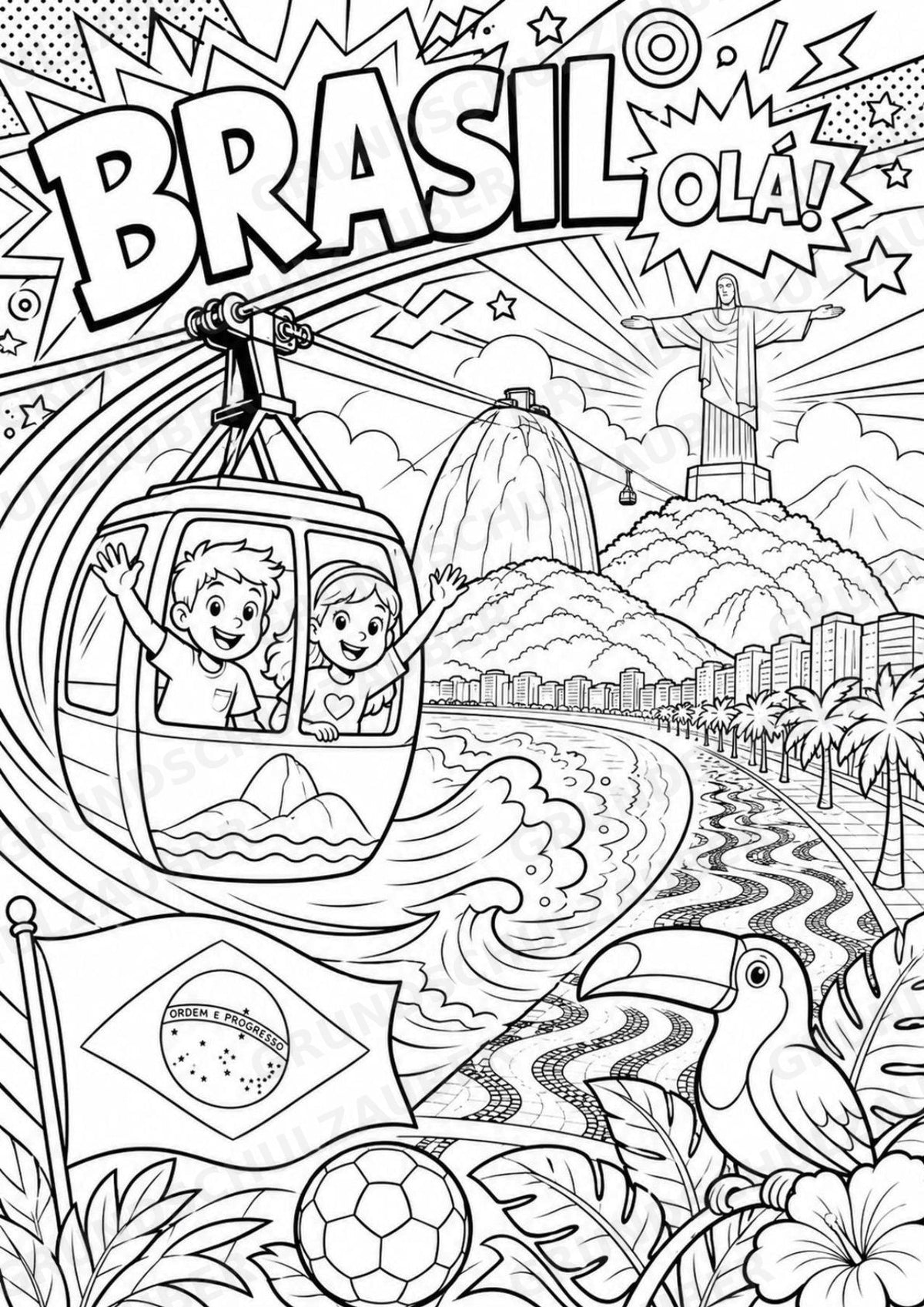 Brasilien POP Art Ausmalbilder 15 Malvorlagen – Materialseite 2