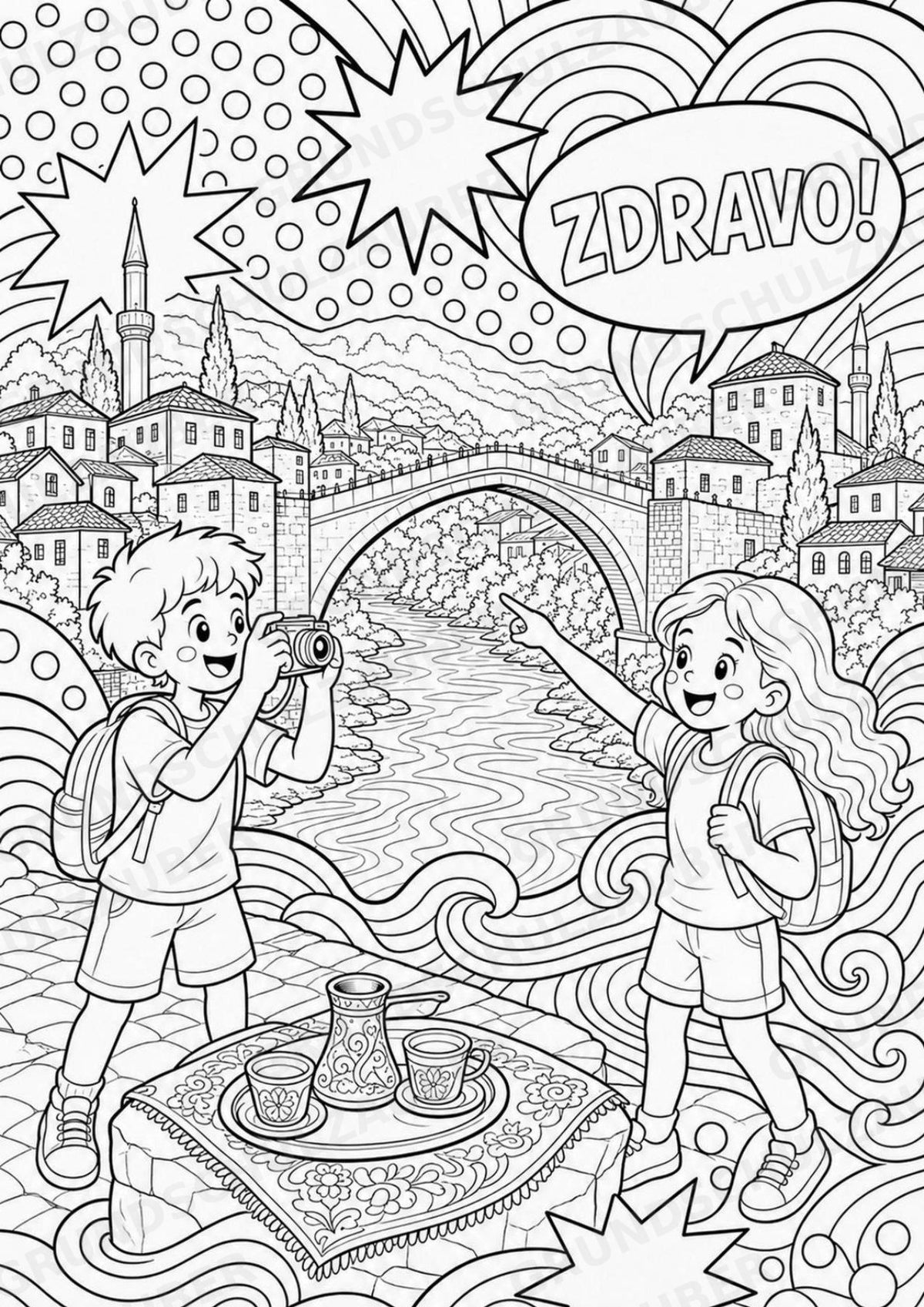 Bosnien POP Art Ausmalbilder 15 Malvorlagen – Materialseite 3