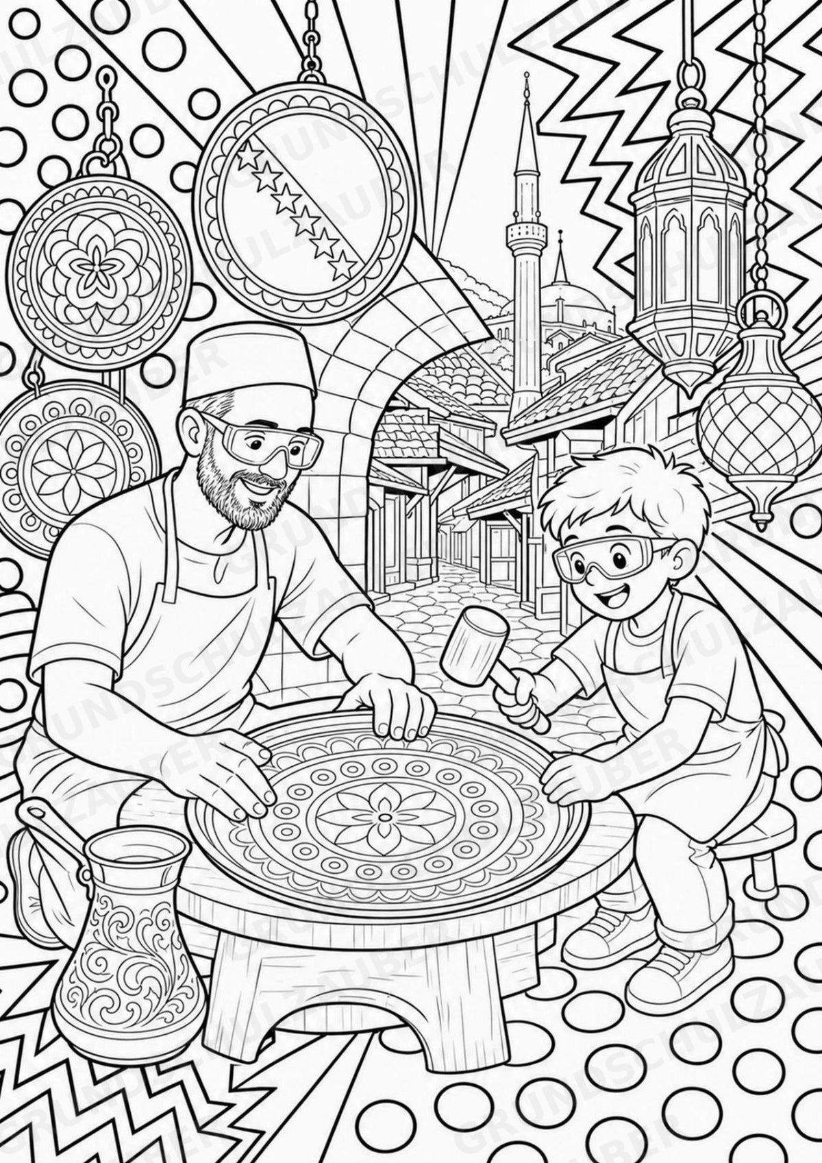 Bosnien POP Art Ausmalbilder 15 Malvorlagen – Materialseite 10