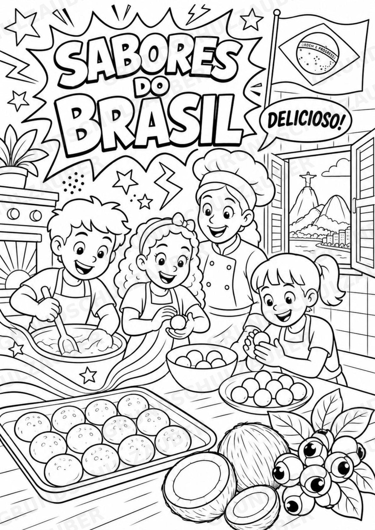 Brasilien POP Art Ausmalbilder 15 Malvorlagen – Materialseite 10