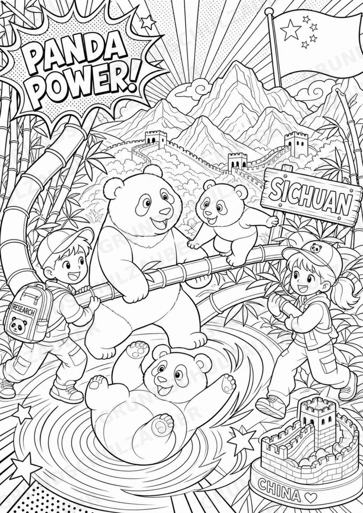 China POP Art Ausmalbilder 15 Malvorlagen – Materialseite 4