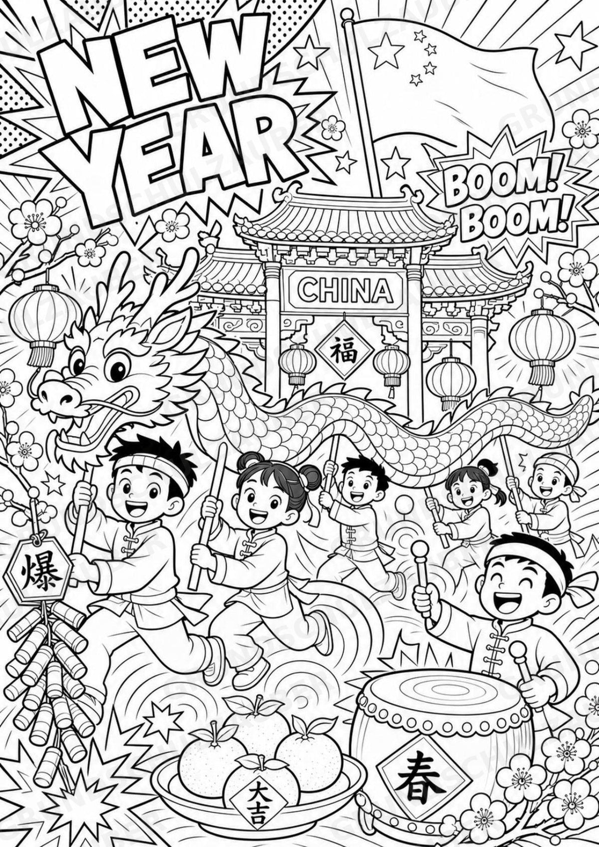 China POP Art Ausmalbilder 15 Malvorlagen – Materialseite 7