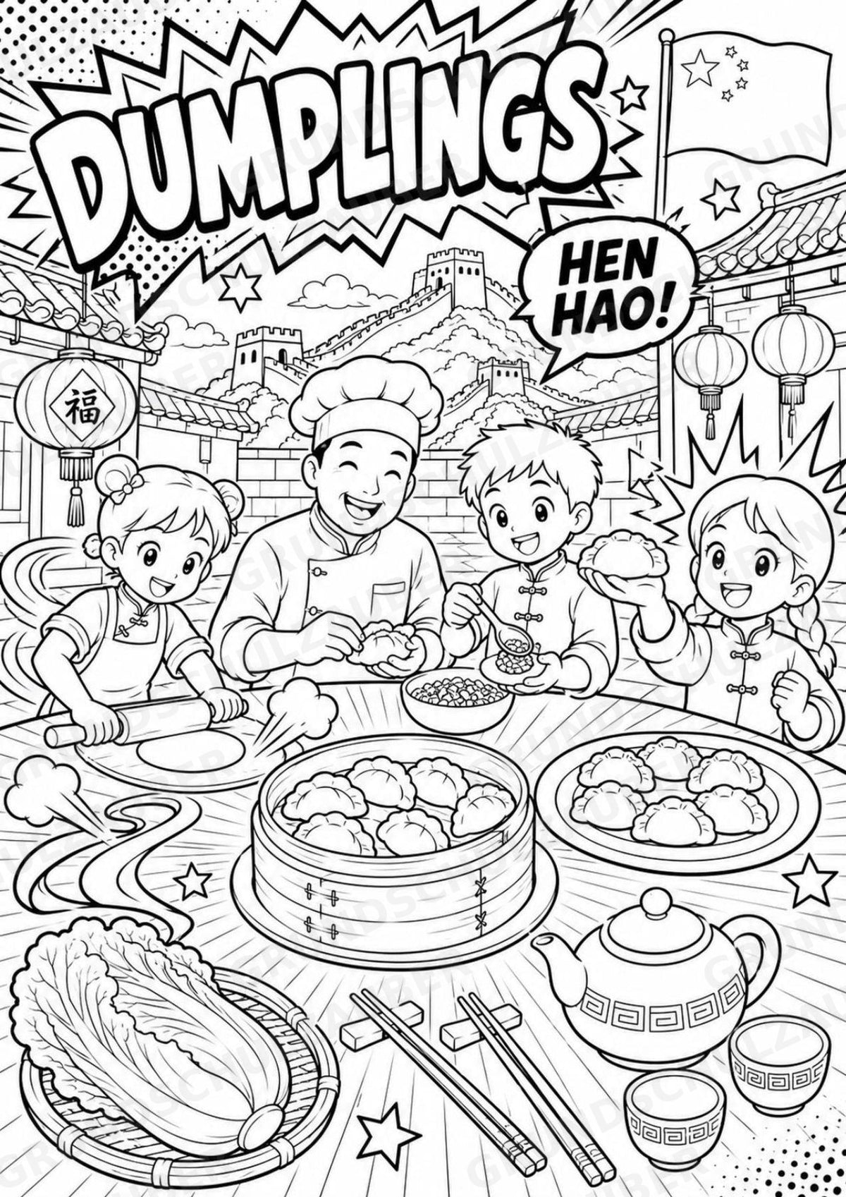 China POP Art Ausmalbilder 15 Malvorlagen – Materialseite 10