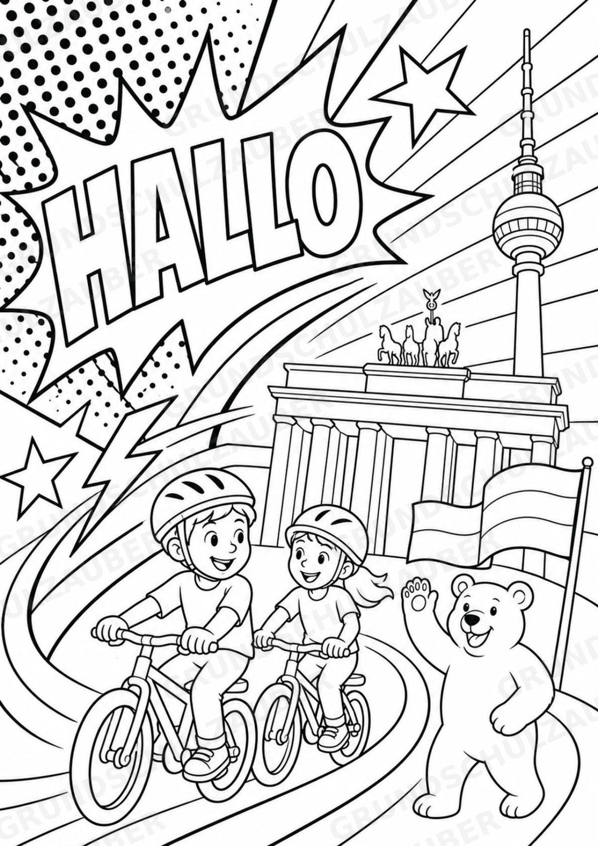Deutschland POP Art Ausmalbilder 15 Malvorlagen – Materialseite 2