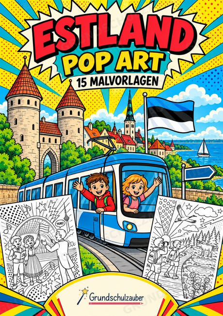 Estland POP Art Ausmalbilder 15 Malvorlagen – Cover