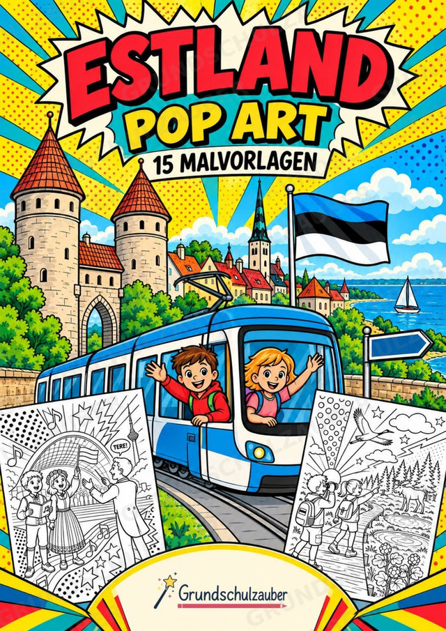 Estland POP Art Ausmalbilder 15 Malvorlagen – Cover
