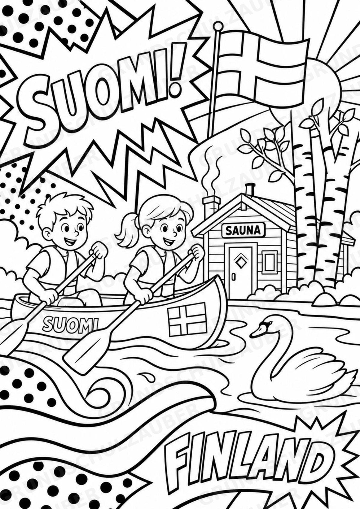 Finnland POP Art Ausmalbilder 15 Malvorlagen – Materialseite 2