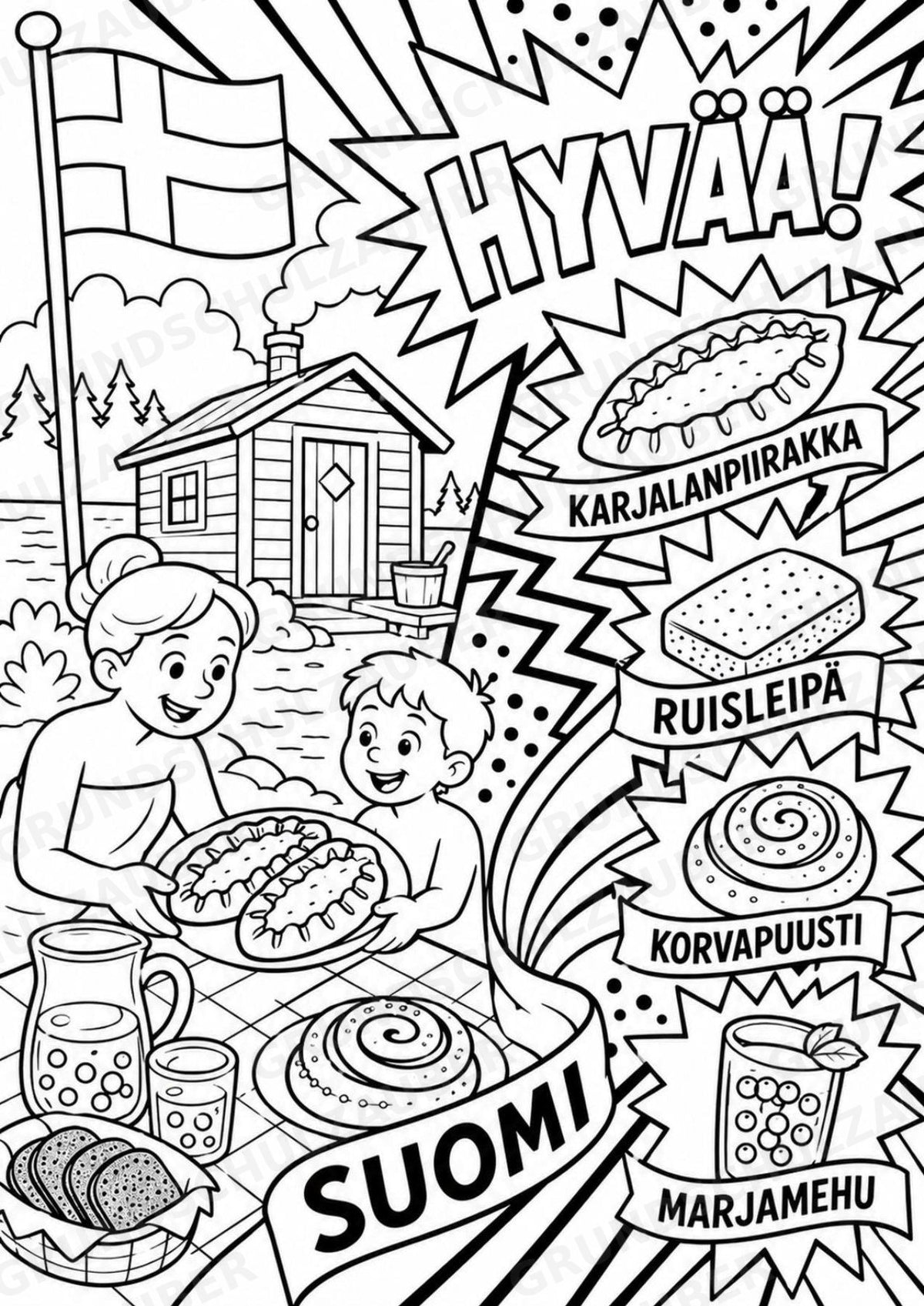 Finnland POP Art Ausmalbilder 15 Malvorlagen – Materialseite 11