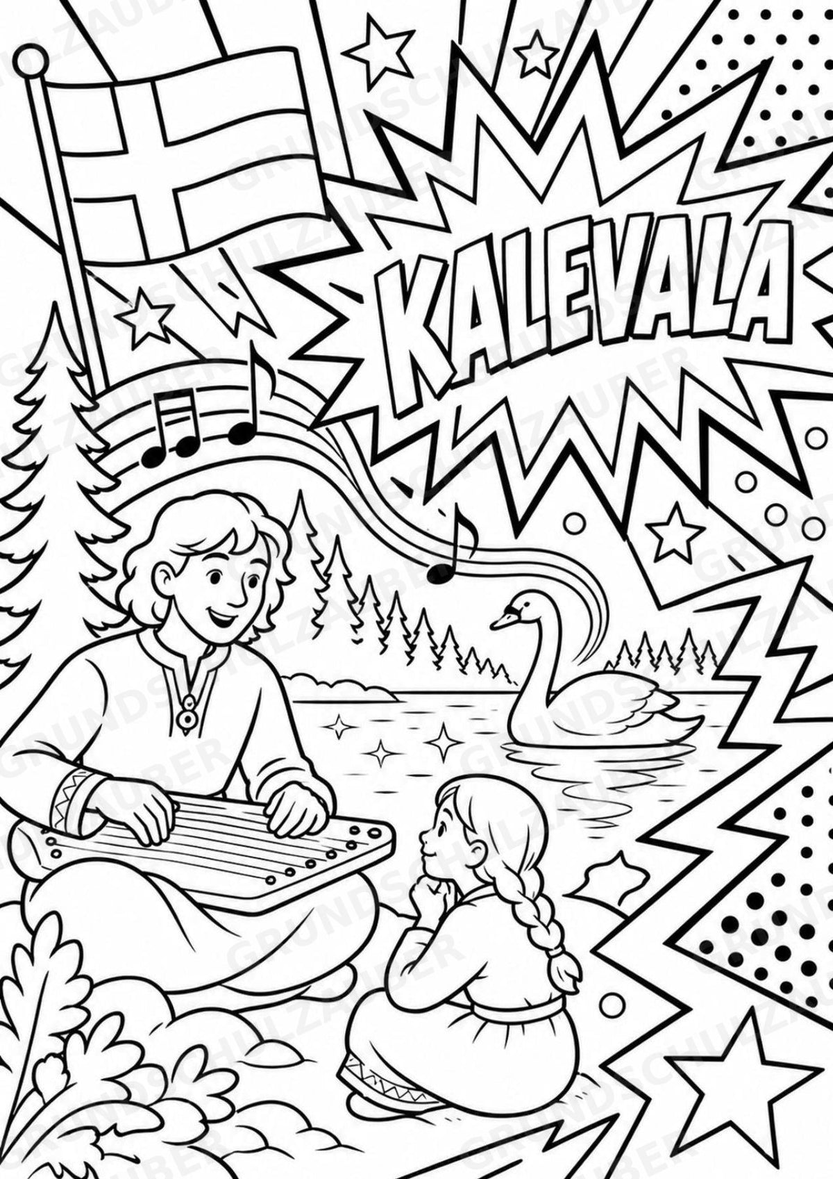 Finnland POP Art Ausmalbilder 15 Malvorlagen – Materialseite 16