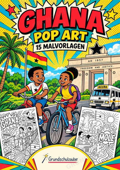 Ghana POP Art Ausmalbilder 15 Malvorlagen – Cover