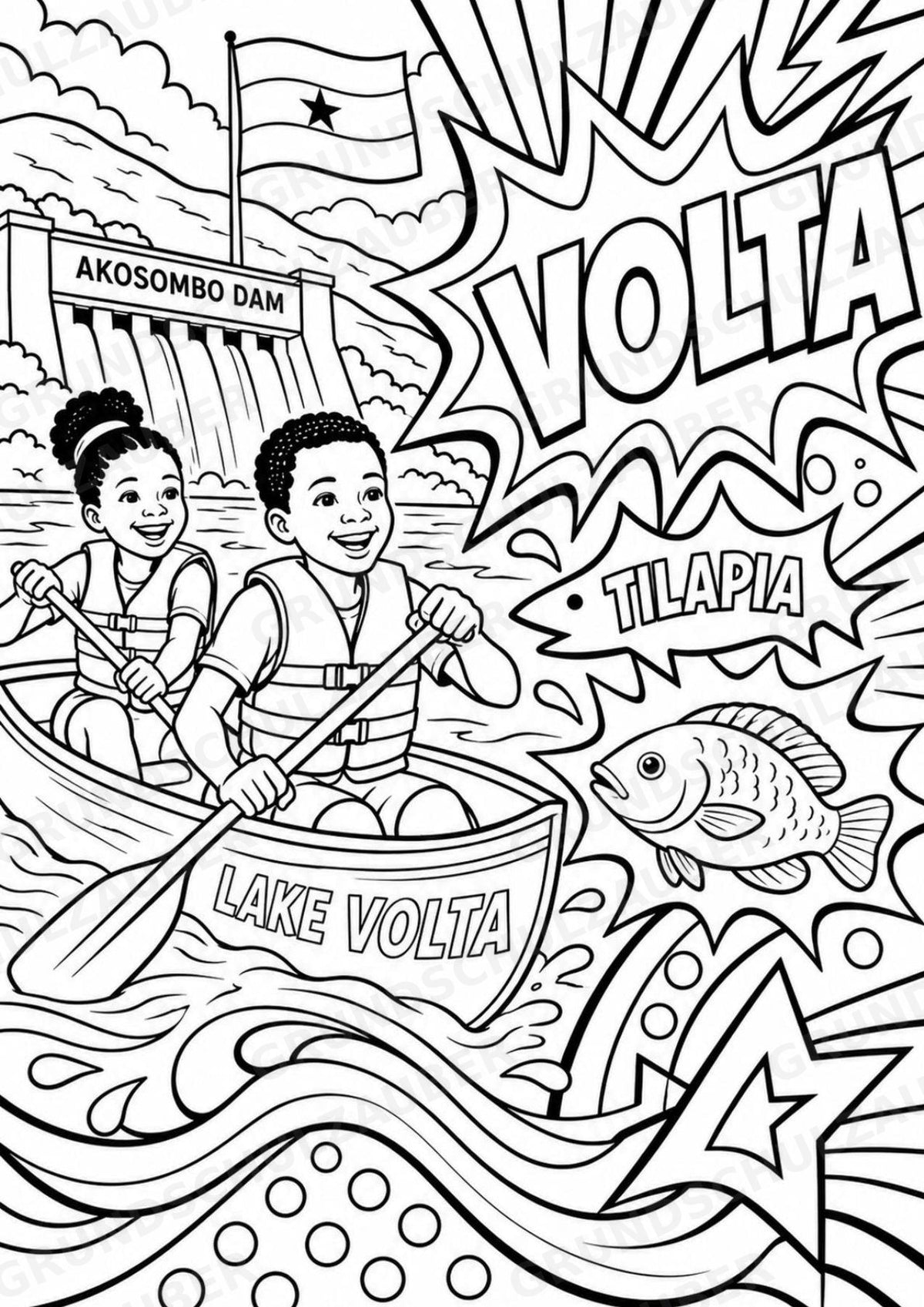 Ghana POP Art Ausmalbilder 15 Malvorlagen – Materialseite 5