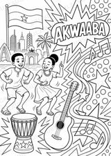 Ghana POP Art Ausmalbilder 15 Malvorlagen – Materialseite 8