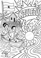 Ghana POP Art Ausmalbilder 15 Malvorlagen – Materialseite 13