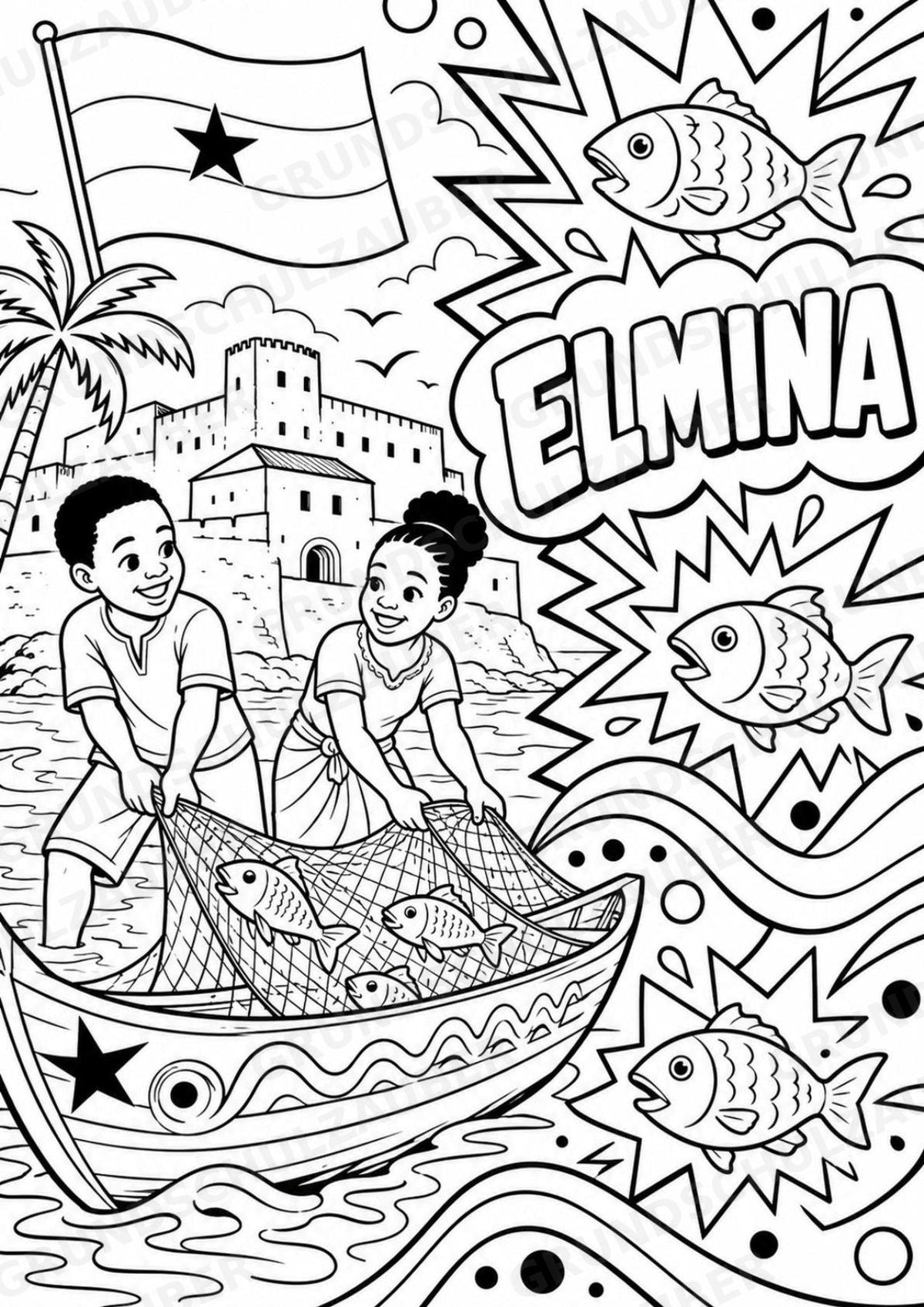 Ghana POP Art Ausmalbilder 15 Malvorlagen – Materialseite 14