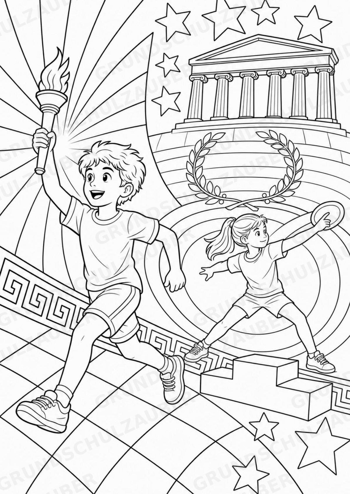 Griechenland POP Art Ausmalbilder 15 Malvorlagen – Materialseite 7