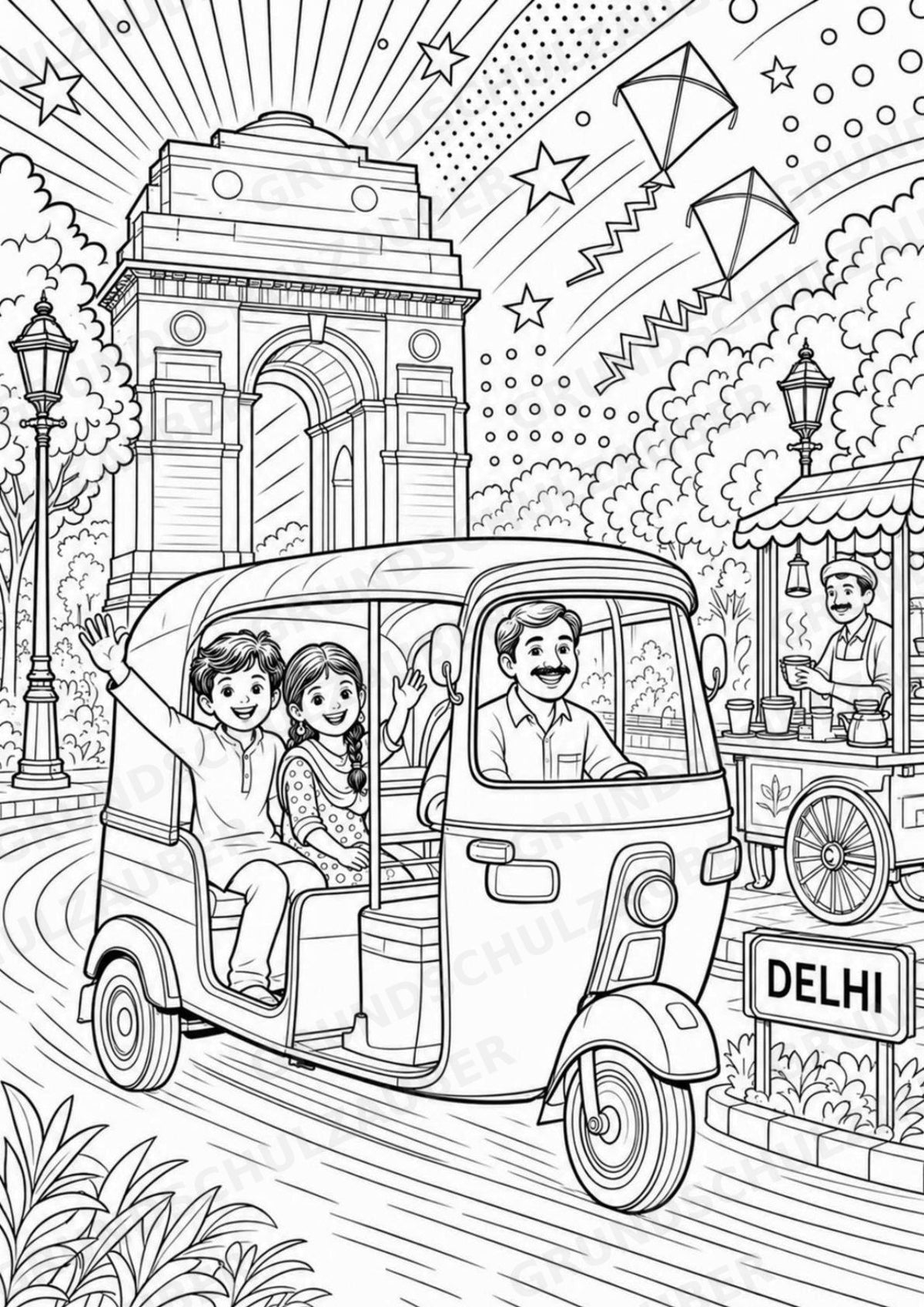 Indien POP Art Ausmalbilder 15 Malvorlagen – Materialseite 3